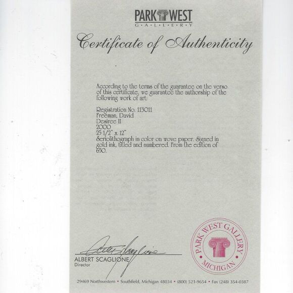 "Desiree II" by David Freeman Seriolithograph - Picture 9 of 10